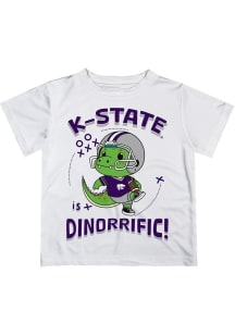 Vive La Fete K-State Wildcats Infant Dino-Riffic Short Sleeve T-Shirt White