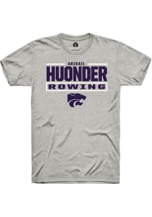 Abigail Huonder K-State Wildcats Ash NIL Stacked Box Short Sleeve Player T Shirt