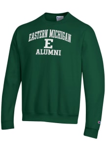 Champion Eastern Michigan Eagles Mens Green Mascot Alumni Powerblend Long Sleeve Crew Sweatshirt