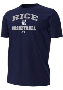 Under Armour Rice Owls Navy Blue Basketball Performance Short Sleeve T Shirt