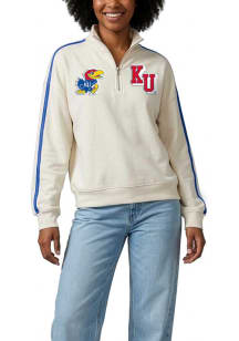Kansas Jayhawks Womens White Varsity Qtr Zip
