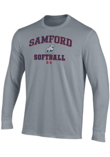 Under Armour Samford University Bulldogs Grey Softball Performance Long Sleeve T Shirt