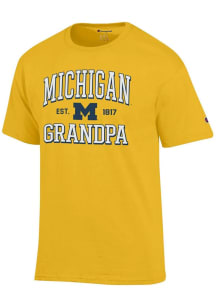 Champion Michigan Wolverines Yellow Est. Date Grandpa Jersey Short Sleeve T Shirt