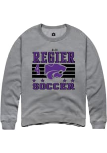 Alix Regier K-State Wildcats Mens Grey NIL Striped Player Crew