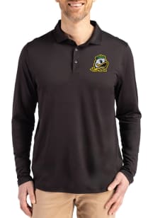 Cutter and Buck Oregon Ducks Mens Black Coastline Long Sleeve Polo Shirt