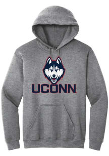 Summit Sportswear UConn Huskies Mens Graphite Primary Logo Long Sleeve Hoodie