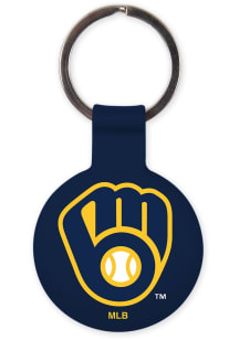 Milwaukee Brewers Navy Blue Team Logo Airtag Case