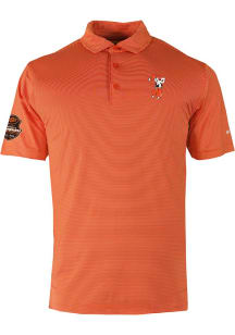 Columbia Oklahoma State Cowboys Mens Orange Swinging Pete Double Hit Short Sleeve Polo