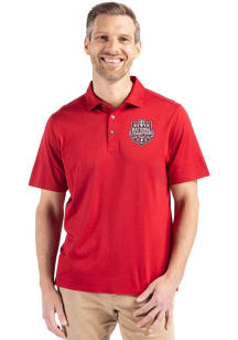 Cutter and Buck Indiana Hoosiers Mens Crimson 2025 CFP National Champions Coastline Eco Short Slee..