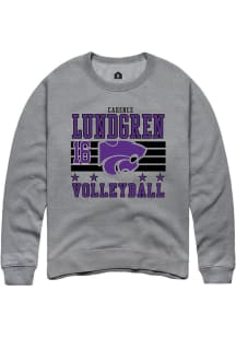 Cadence Lundgren K-State Wildcats Mens Grey NIL Striped Player Crew