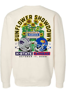 Something Inked K-State Wildcats Mens Ivory Football Sunflower Showdown vs Kansas Jayhawks Long Sl..