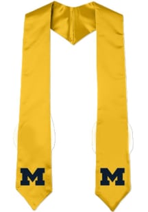 Michigan Wolverines Maize w/ Navy Block "M" Graduation Stole