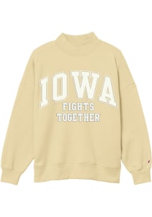 League Iowa Hawkeyes Womens Yellow Iowa Wave Crew Sweatshirt