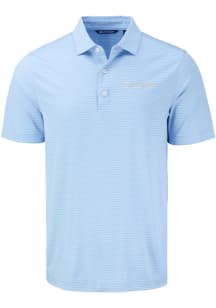Cutter and Buck Harvard Crimson Mens Blue Confidence Fine Line Stripe Short Sleeve Polo