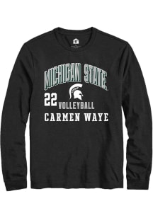 Carmen Waye Michigan State Spartans Black NIL Arch Logo Long Sleeve Player T Shirt