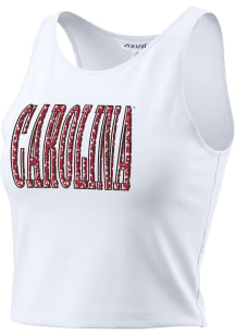 South Carolina Gamecocks Womens White Floral Fill Tank Top