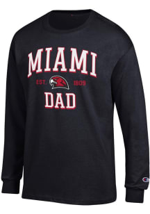 Champion Miami RedHawks Black Est Date Dad Jersey Long Sleeve T Shirt
