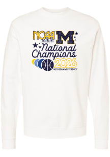 Summit Sportswear Michigan Wolverines Mens Ivory 2026 Men's Basketball National Champions Banners..