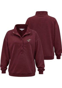 Minnesota Golden Gophers Womens Maroon Quilted Snap Qtr Zip