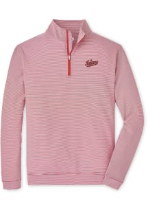 Peter Millar Indiana Hoosiers Mens Crimson Perth Sugar Stripe Long Sleeve Qtr Zip Pullover
