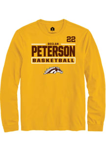 Declan Peterson Western Michigan Broncos Gold NIL Stacked Box Long Sleeve Player T Shirt
