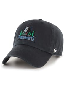 47 Minnesota Timberwolves 1996 Hardwood Classic Clean Up Adjustable Hat - Black