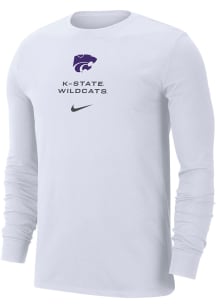 Nike K-State Wildcats White Dri-Fit Core Long Sleeve T Shirt