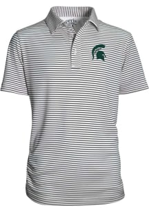Michigan State Spartans Youth Charcoal Carson Short Sleeve Polo Shirt