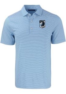 Cutter and Buck Minnesota United FC Mens Light Blue Forge Double Stripe Short Sleeve Polo