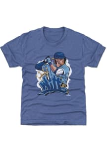 Bobby Witt Jr Kansas City Royals Youth Blue Graffitti Player Tee
