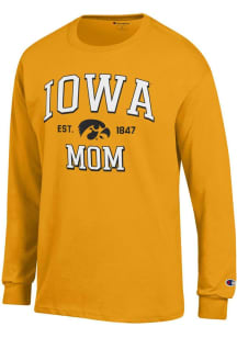 Champion Iowa Hawkeyes Gold EST Date Mom Jersey Long Sleeve T Shirt