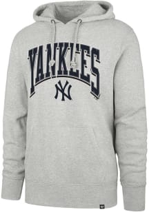 47 New York Yankees Mens Grey Heather Walk Tall Headline Long Sleeve Hoodie