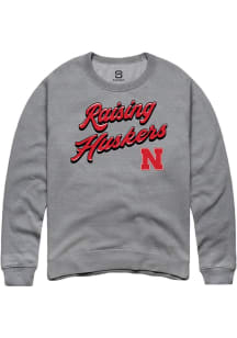 Summit Sportswear Nebraska Cornhuskers Mens Graphite RAISING MASCOTS Long Sleeve Crew Sweatshirt