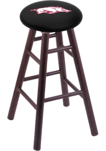 Arkansas Razorbacks Round Cushion Oak Pub Stool - Brown