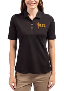Cutter and Buck Arizona State Sun Devils Womens Black Virtue Eco Pique Short Sleeve Polo Shirt