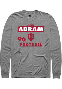 Triston Abram Indiana Hoosiers Grey Football NIL Striped Long Sleeve Player T Shirt
