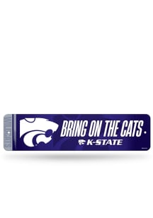 K-State Wildcats Bring On The Cats 4x15 Metal Street Sign - Silver