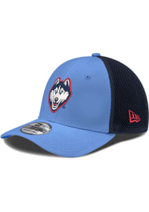 New Era UConn Huskies Mens Light Blue Neo 39THIRTY Flex Hat