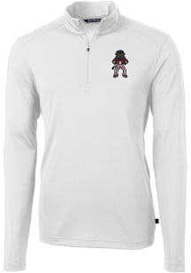 Cutter and Buck Indiana Hoosiers Mens White Virtue Long Sleeve Qtr Zip Pullover