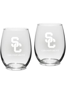 USC Trojans Grandparent Stemless Set 15oz Stemless Wine Glass - White
