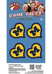 Michigan Wolverines 4pk Heart Tattoo