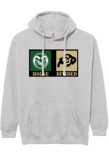 Colorado Buffaloes Mens Grey House Divided Distressed Long Sleeve Hoodie
