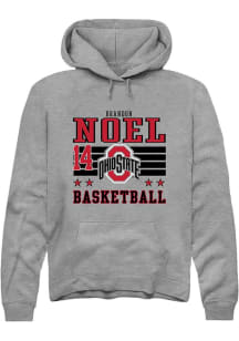 Brandon Noel Ohio State Buckeyes Mens Grey NIL Striped Player Hood