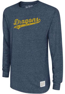 Original Retro Brand Drexel Dragons Navy Blue Triblend Long Sleeve T Shirt