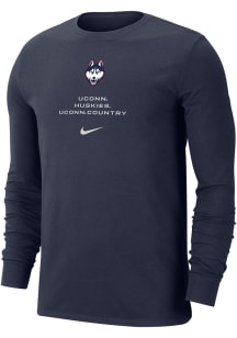 Nike UConn Huskies Navy Blue Dri-Fit Core Long Sleeve T Shirt