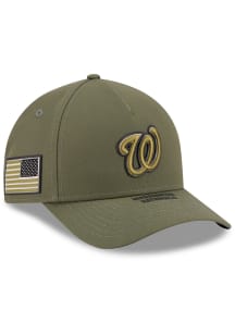 New Era Washington Nationals 2026 MLB Armed Forces Day 9FORTY M Crown AF Adjustable Hat - Olive