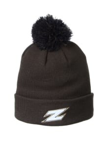 Zephyr Akron Zips Charcoal Cuff Pom Mens Knit Hat