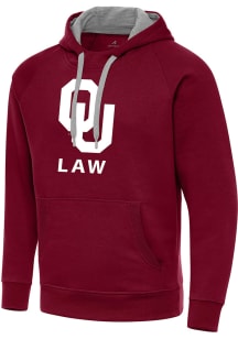 Antigua Oklahoma Sooners Mens Red Oklahoma Law Victory Long Sleeve Hoodie