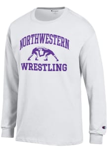 Champion Northwestern Wildcats White Wrestling Icon Jersey Long Sleeve T Shirt