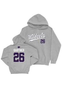 Noah Gartner K-State Wildcats Mens Grey NIL Script Player Hood